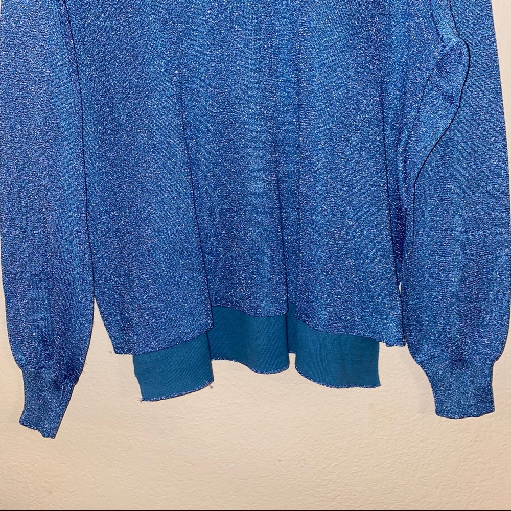 J. CREW blue Sparkle Side Slit sweater - Picture 5 of 9